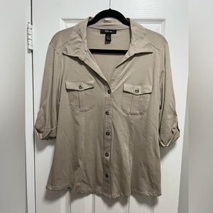 3/5 Sleeve Button Down